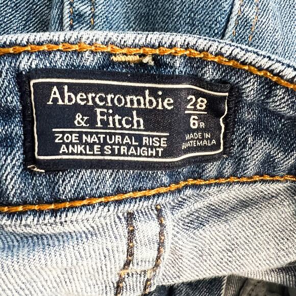 Abercrombie & Fitch Jeans Womens 28 Zoe Ankle Straight Distressed Ripped Stretch - Picture 5 of 6